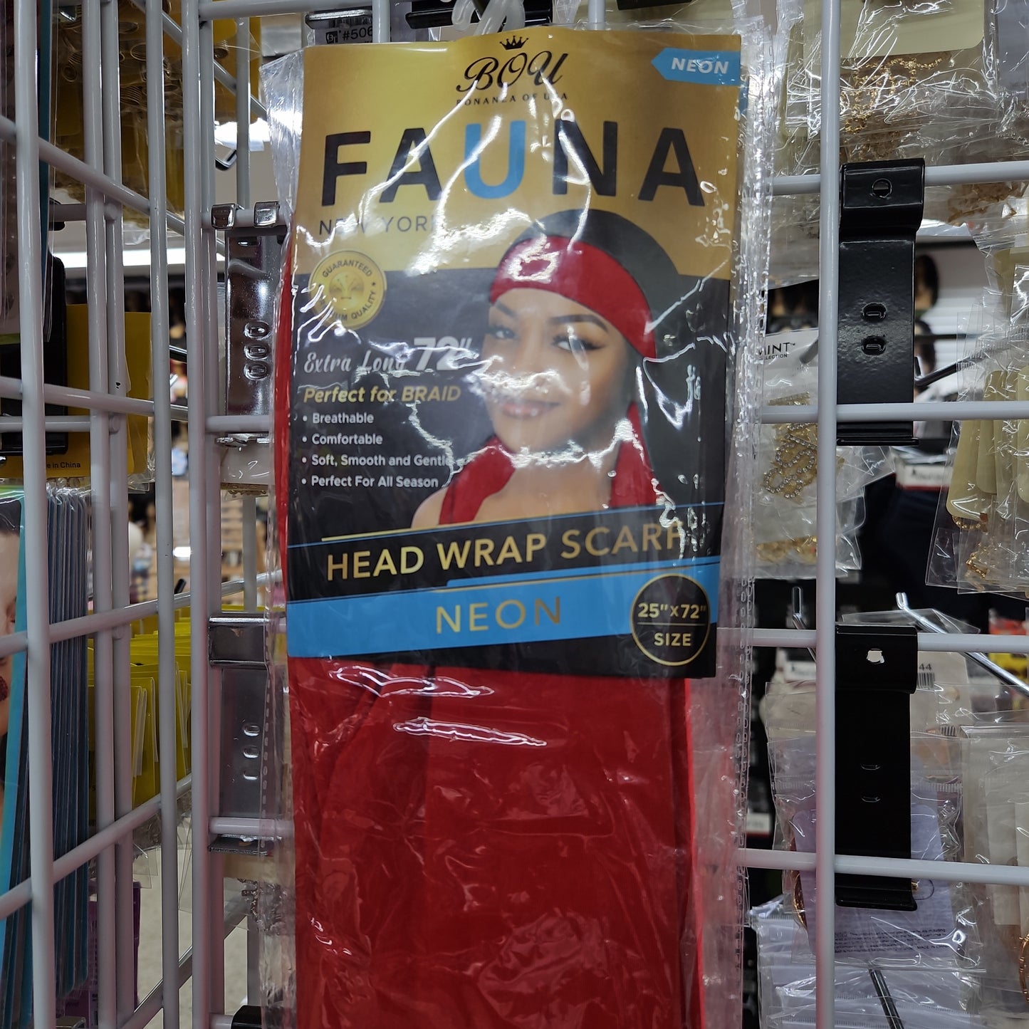 Fauna neon head scarf red by Beauty Giant