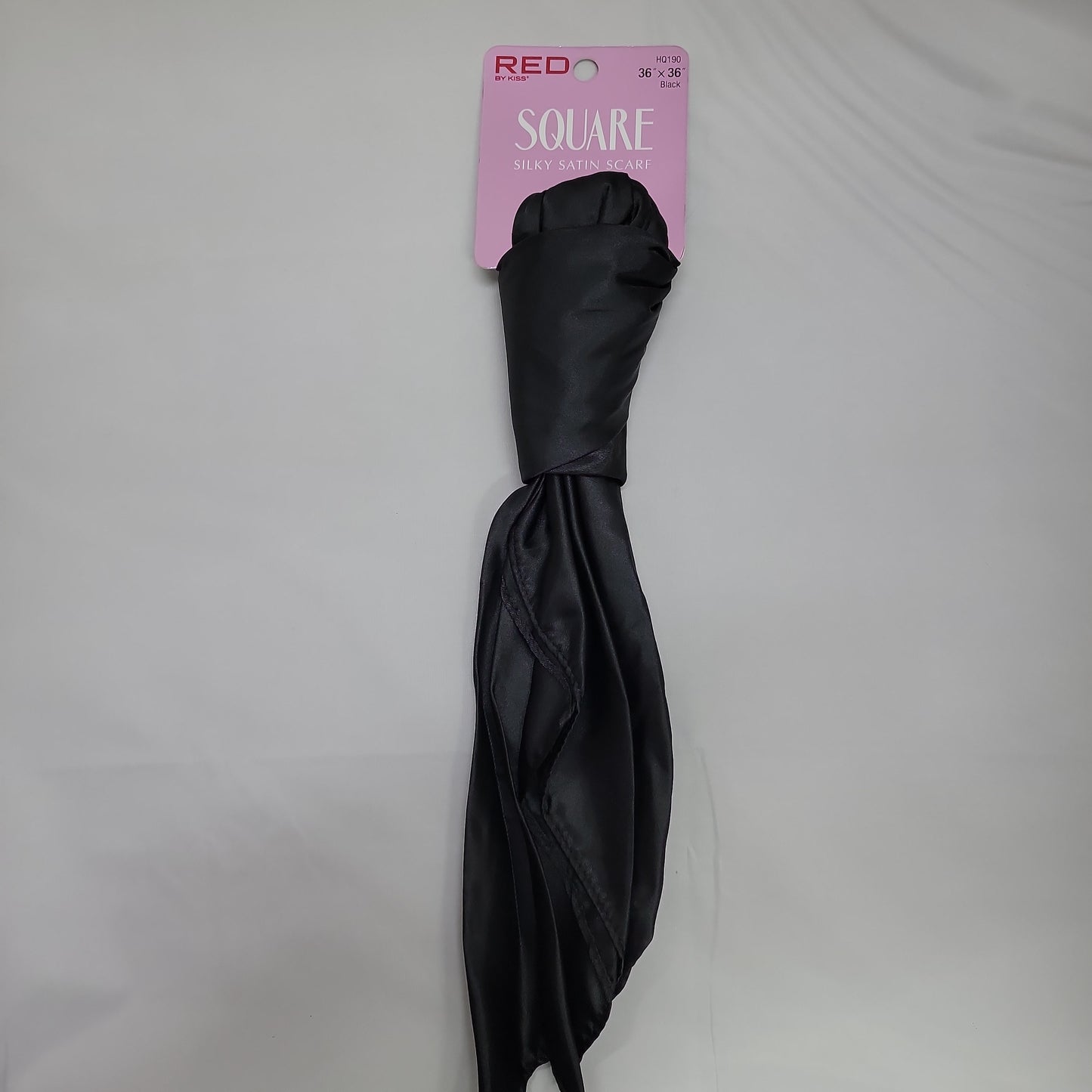 Red By Kiss Square Silky Satin Scarf 36"x36" Black