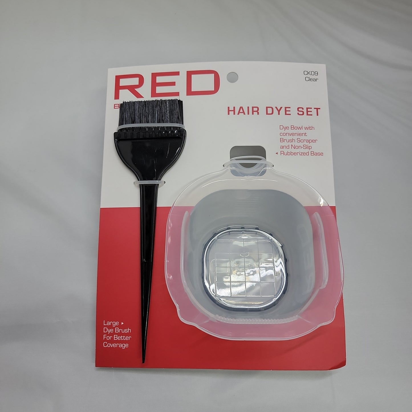 Red By Kiss Hair Dye Set Dye Bowl & Large Dye Brush Clear CK09
