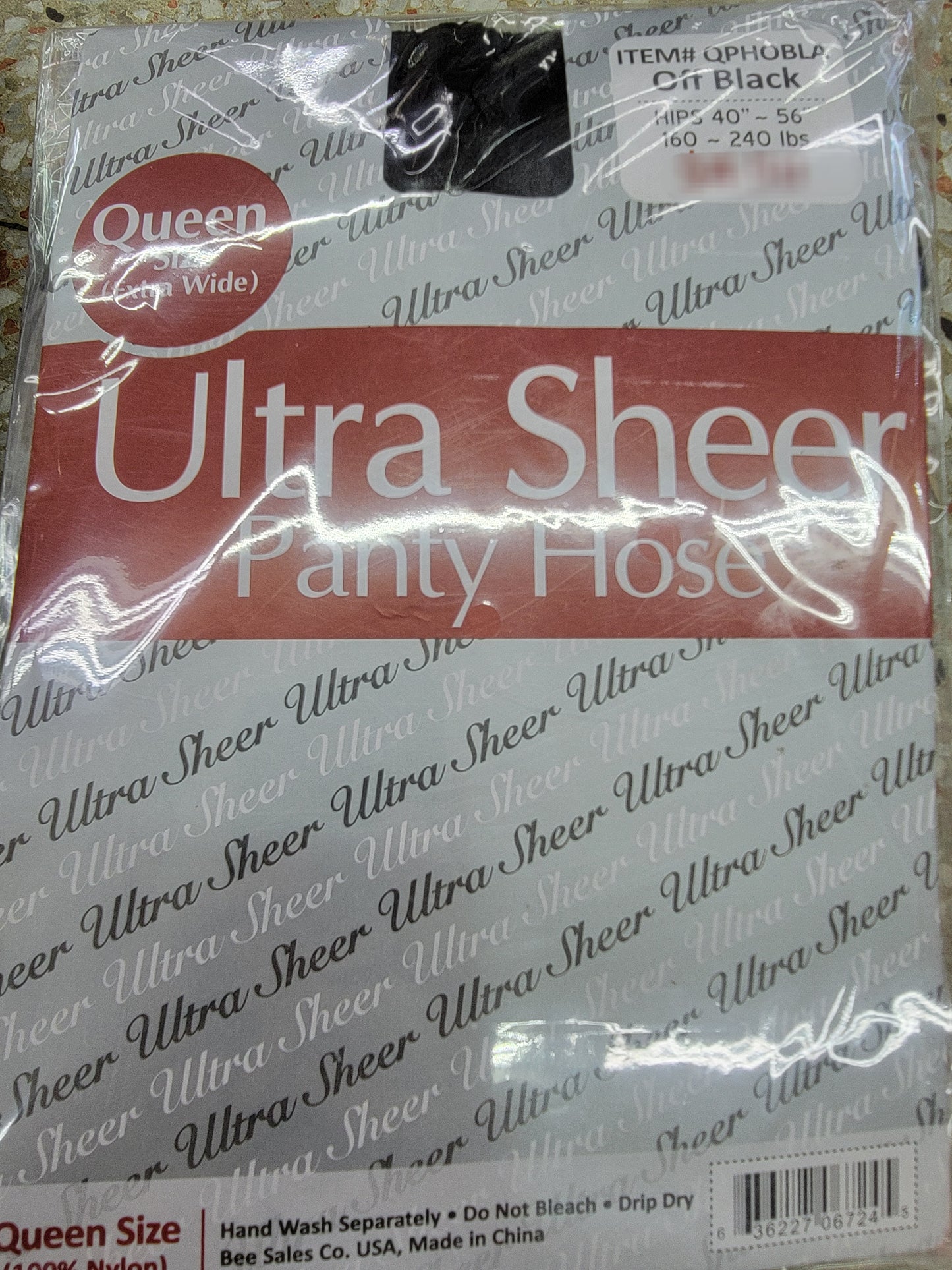 Ultra Sheer Panty Hose Off Black Queen size