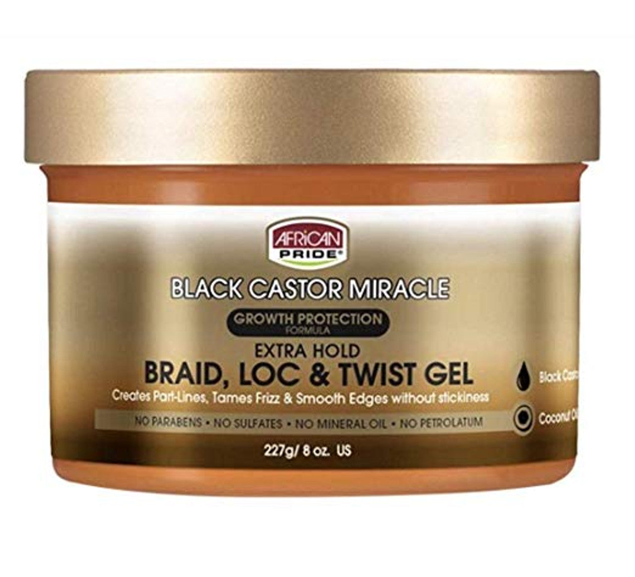 African pride Black castor Miracle loc & twist Gel 8oz