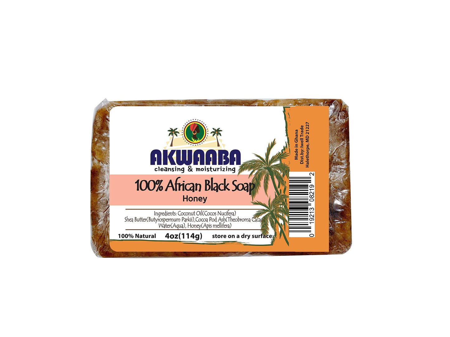 100% African Black Soap Honey 4oz
