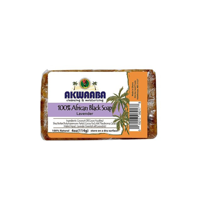 100% African Black Soap Lavender 4oz