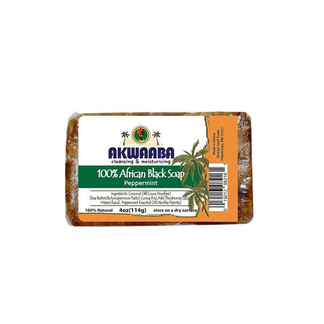 100% African Black Soap Peppermint 4oz