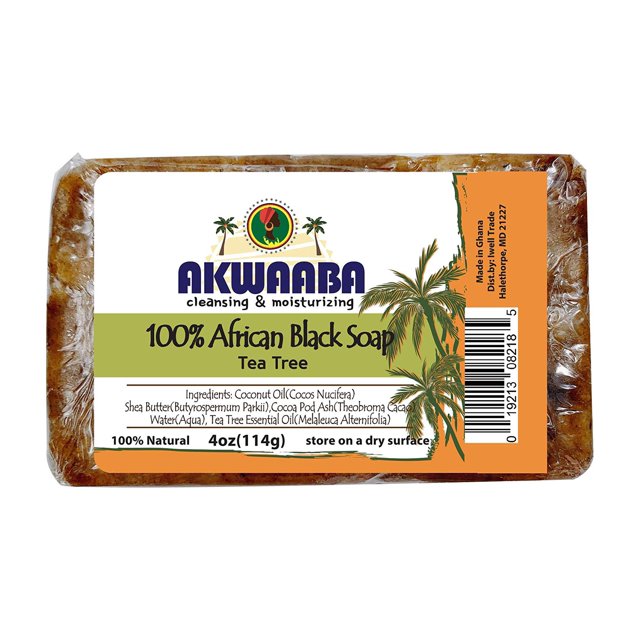 100% African Black Soap Tea Tree 4oz