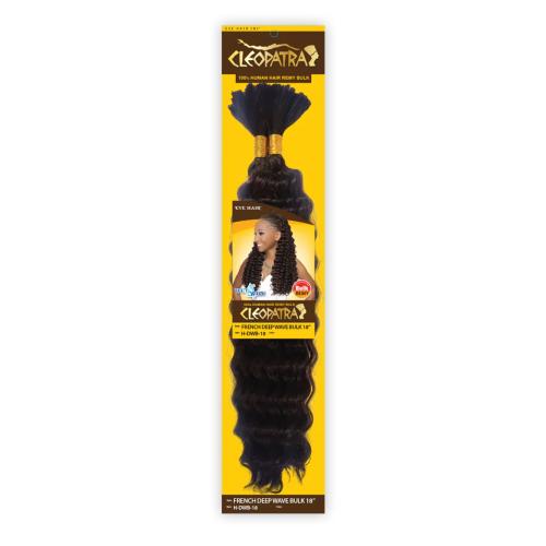 Cleopatra 100% human hair remy bulk wet and wavy French Deep Wave Bulk 22"