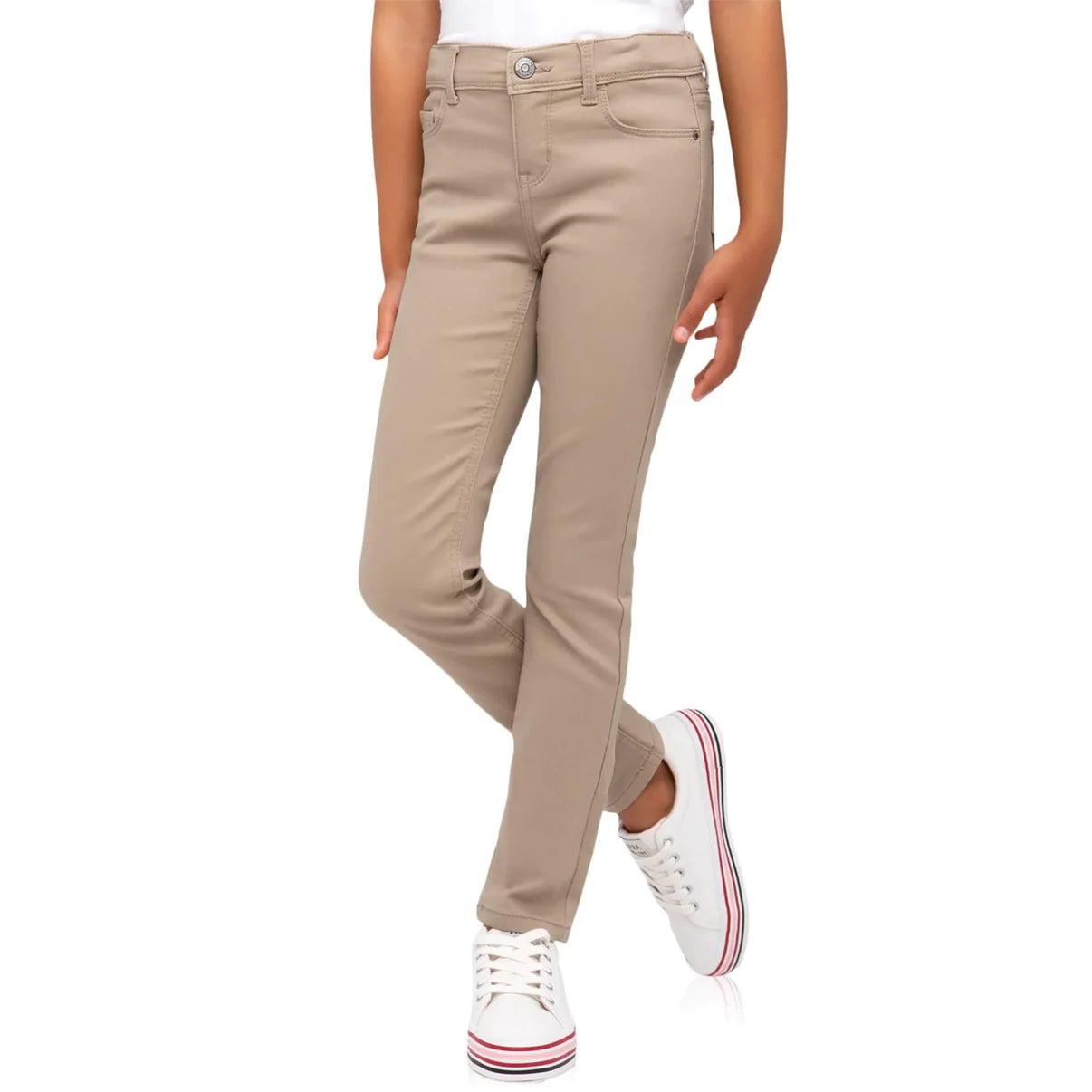Girls Kids Khaki Uniform Pants