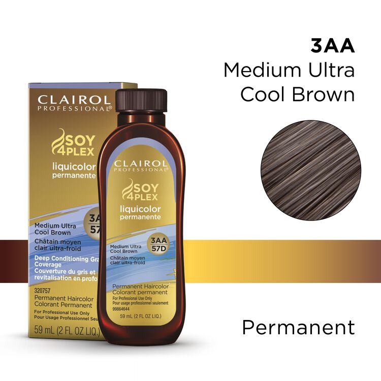 Clairol 3AA medium ultra cool brown chatain moyen ckair ultra froid
