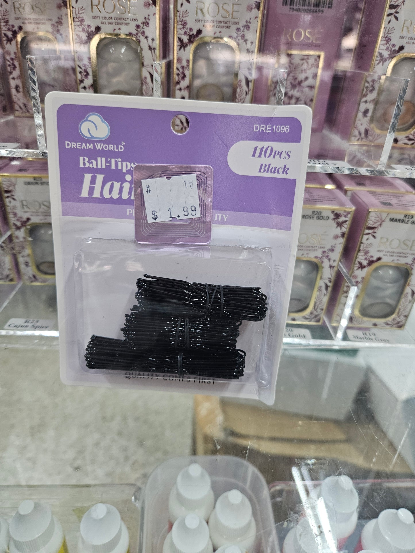 Ball tip hair pins 110 black