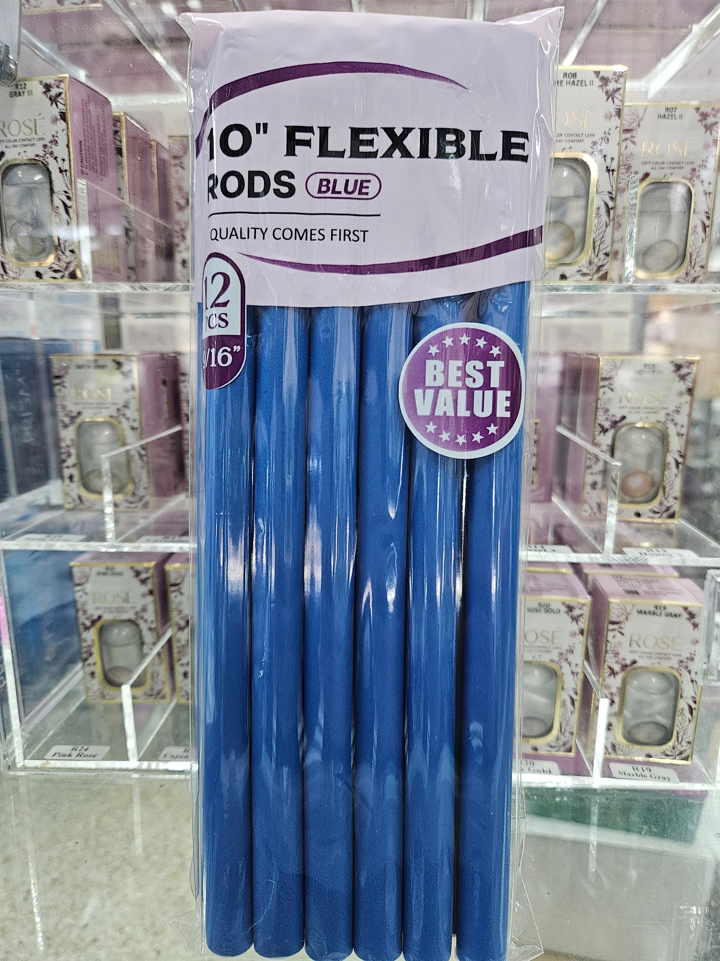 10" flexible rods blue 12pcs 9/16