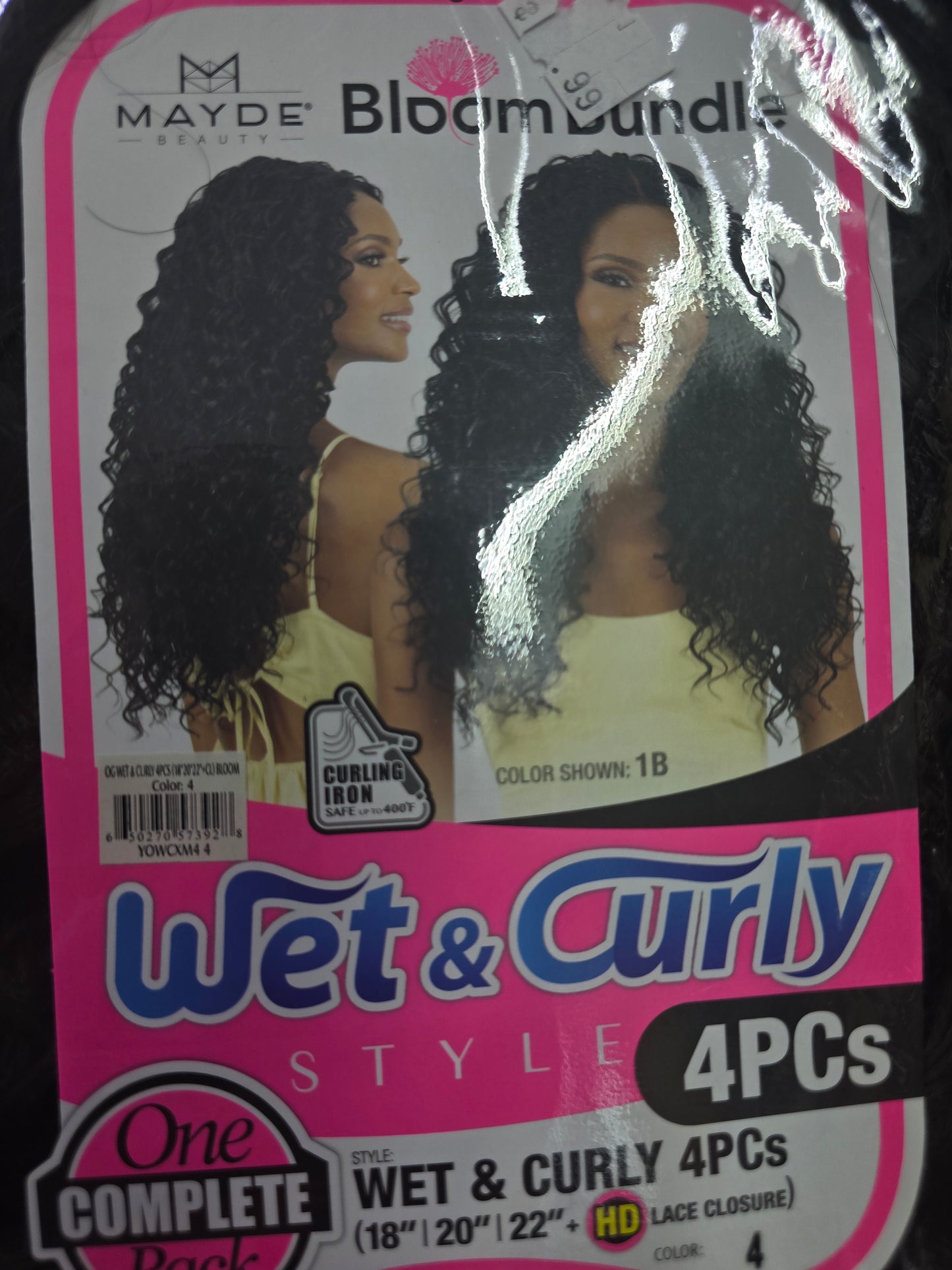 Mayde Bloom Bundle Wet and Curly 4pcs (18",20",22" + closure)