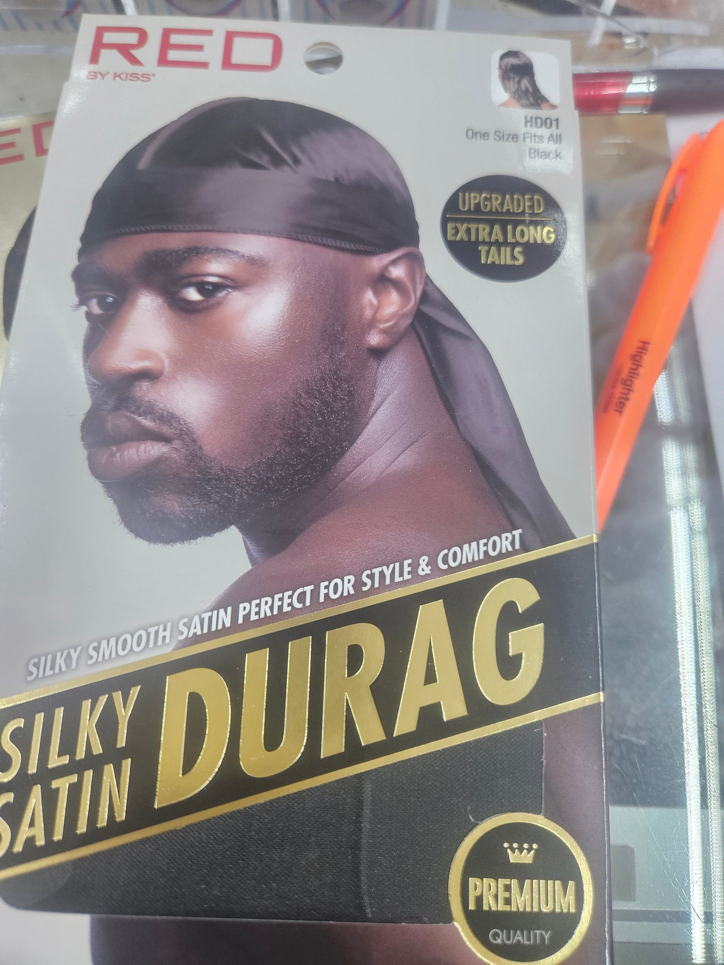 Red silky satin durag