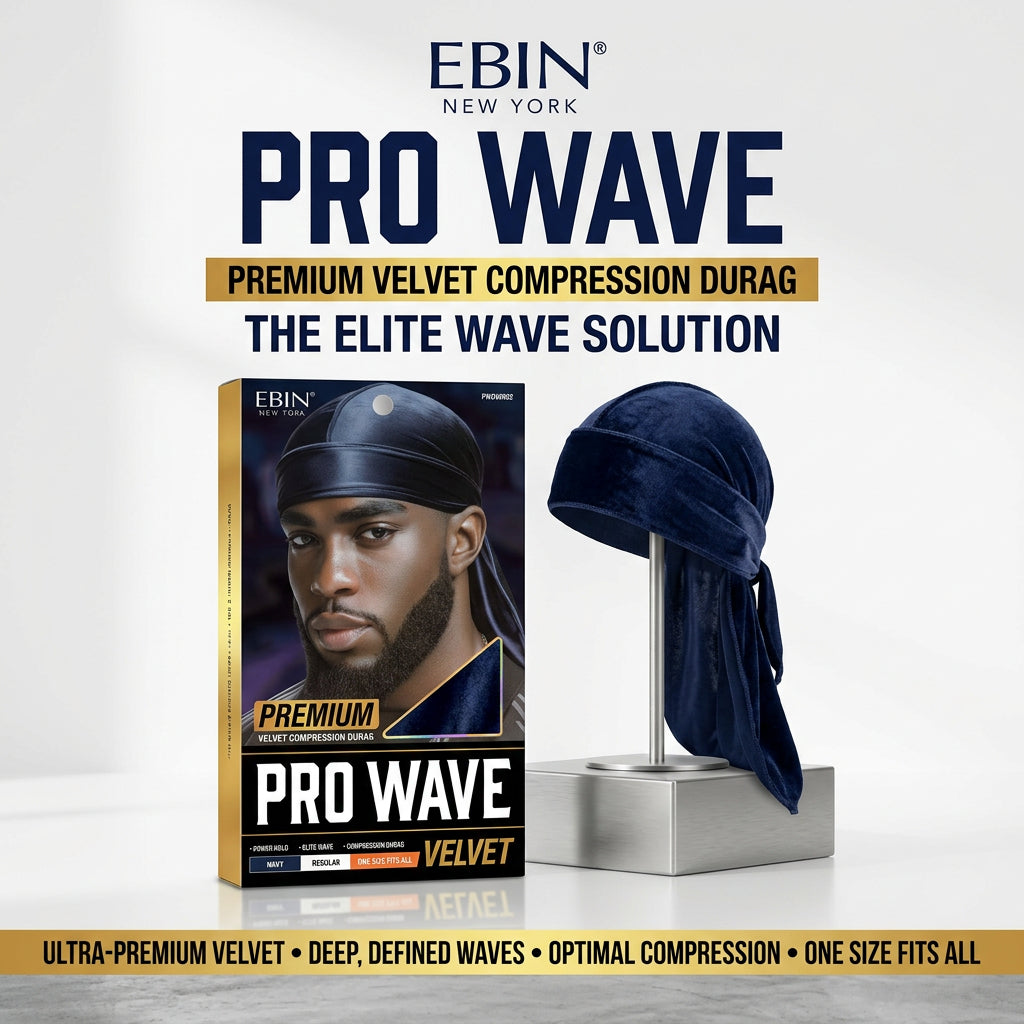 Ebin newyork premium satin compression durag pro wave navy velvet by Beauty Giant