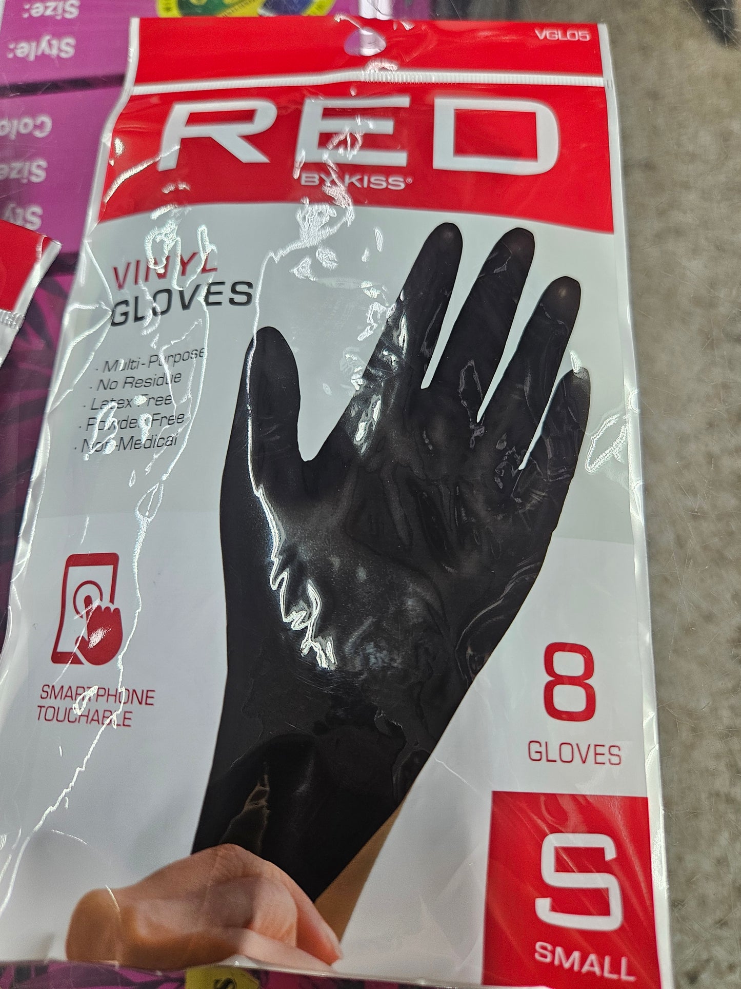 Red by kiss vinyl gloves 8pcs