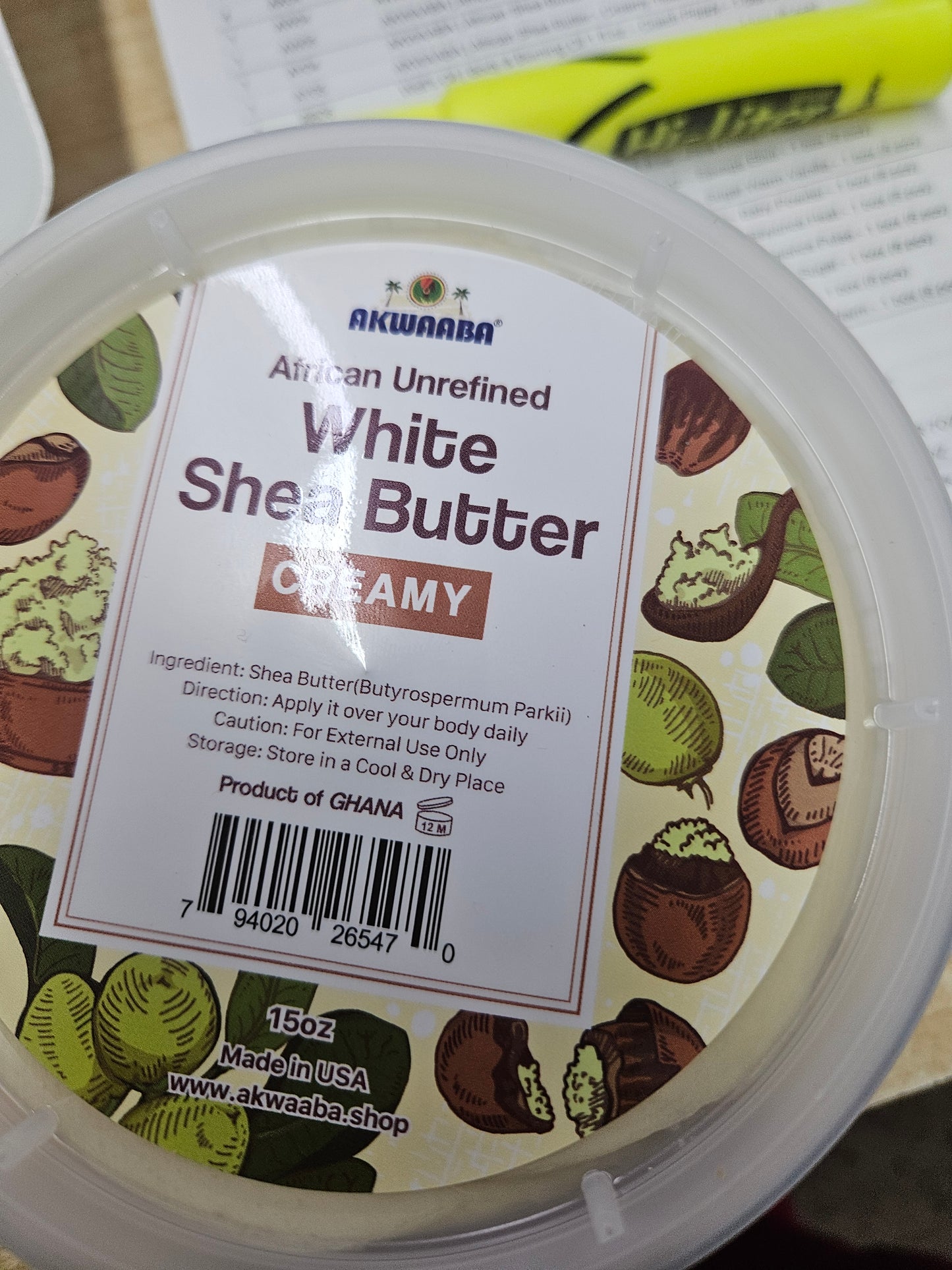 Akwaaba yellow shea butter