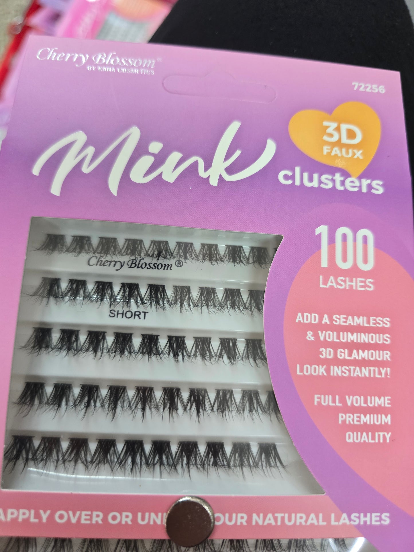 Cherry Blossom Mink 3D Clusters 100 Lashes 72256
