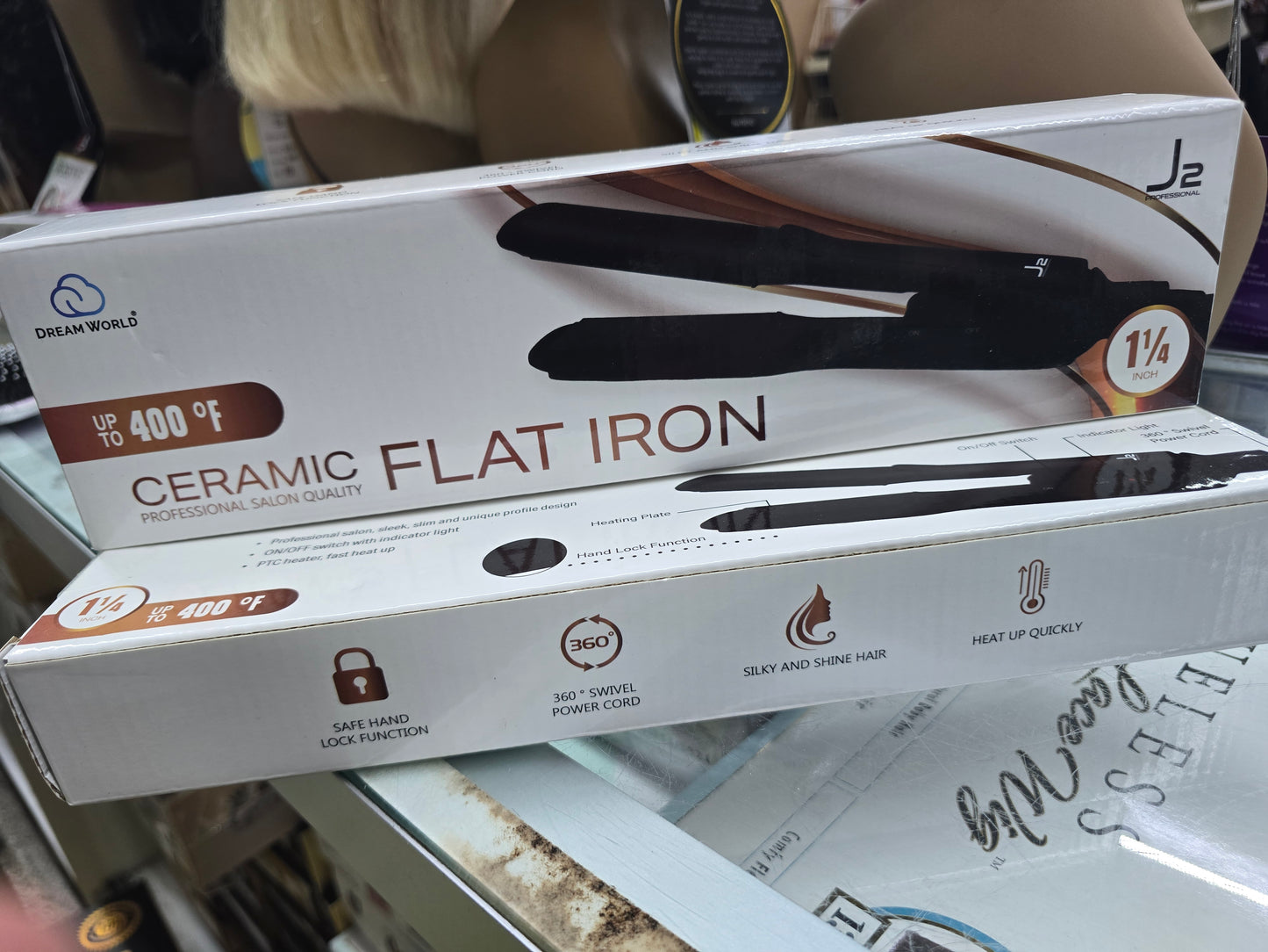 Dream World Ceramic Flat Iron Professional Salon Quality 1¼"