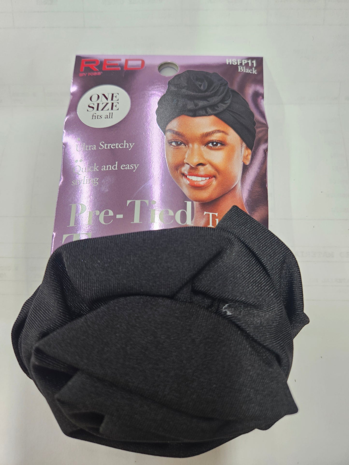 Red by kiss pre tied turban top knot