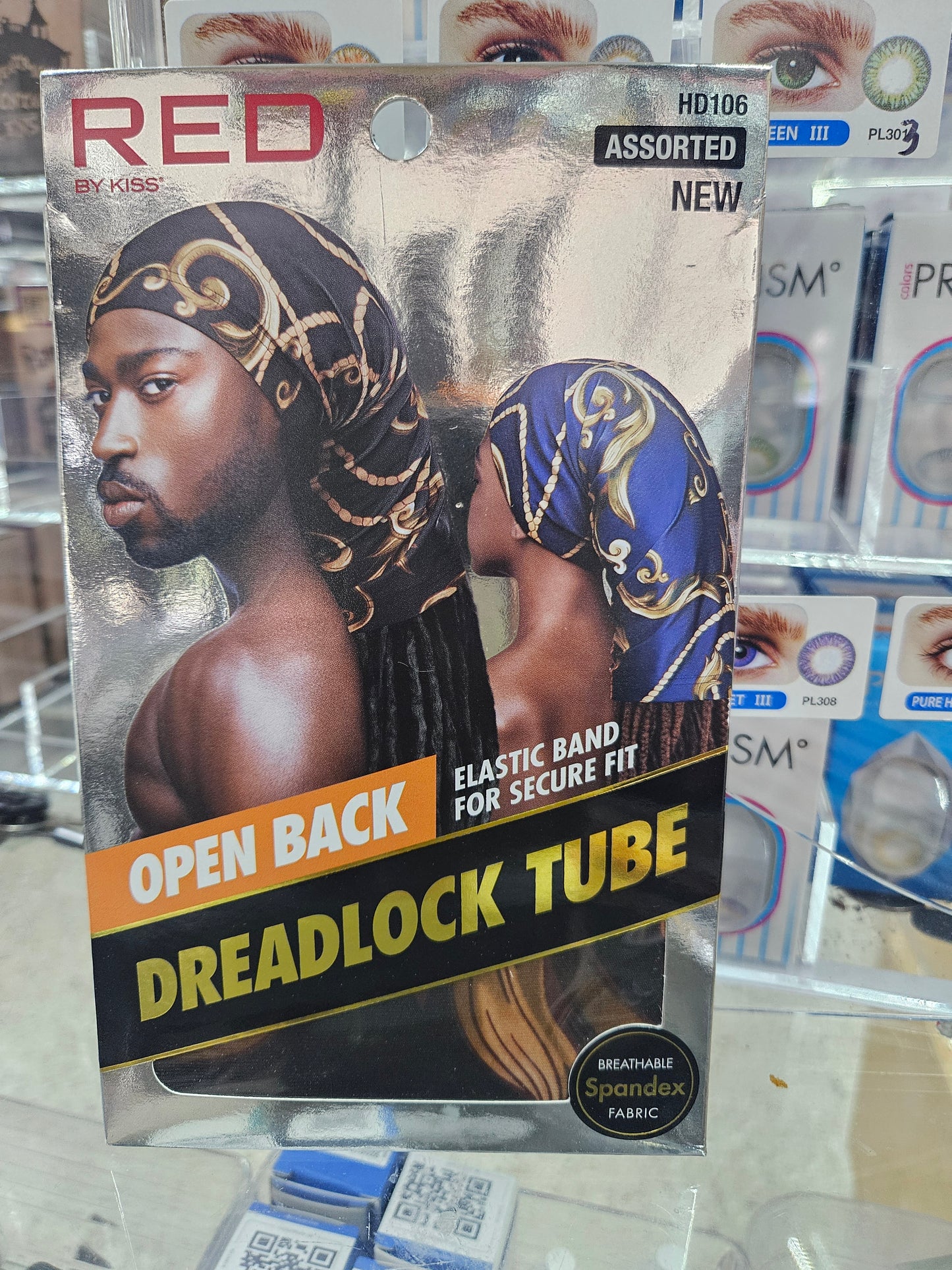Red open back dreadlocks tube