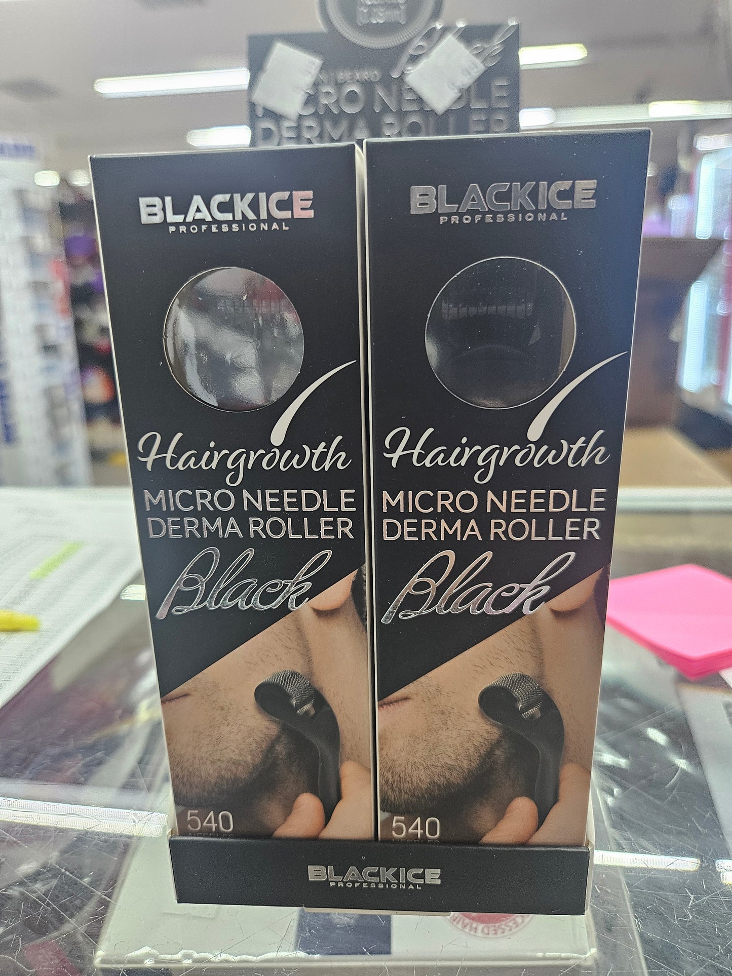 Black ice hair growth micro needle dermatologist roller blk.