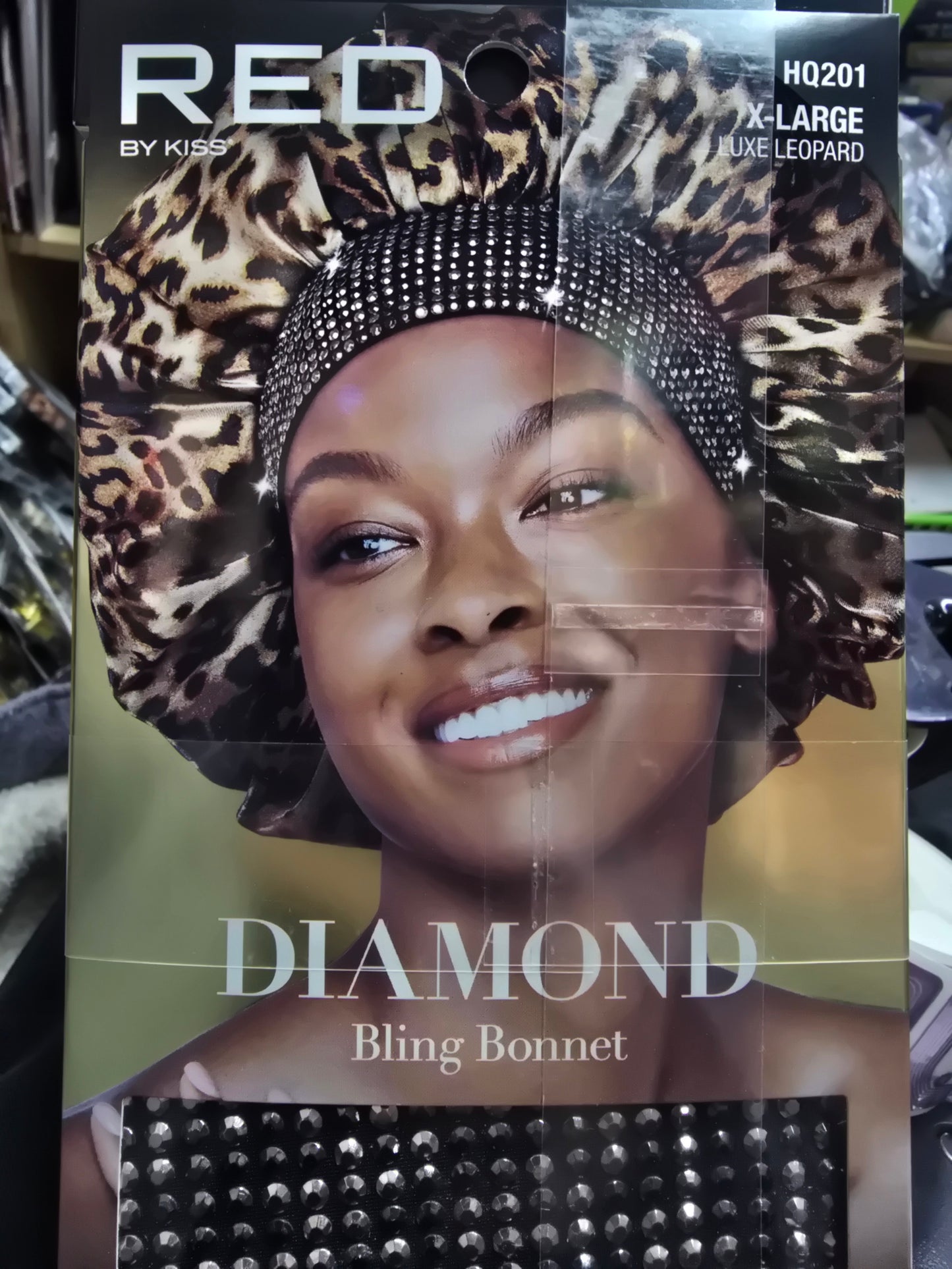 Red diamond bling bonnet