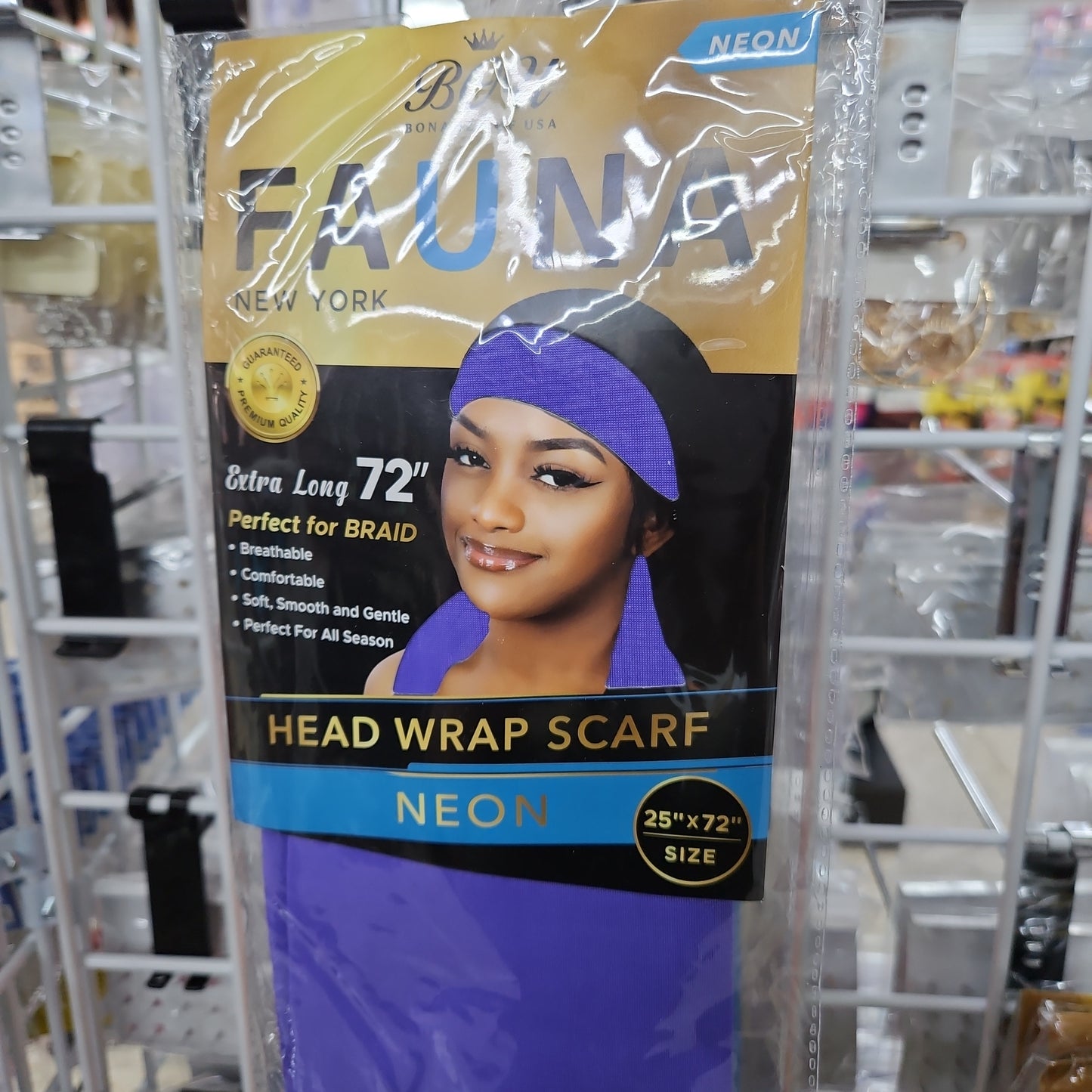 Fauna neon head scarf lavender