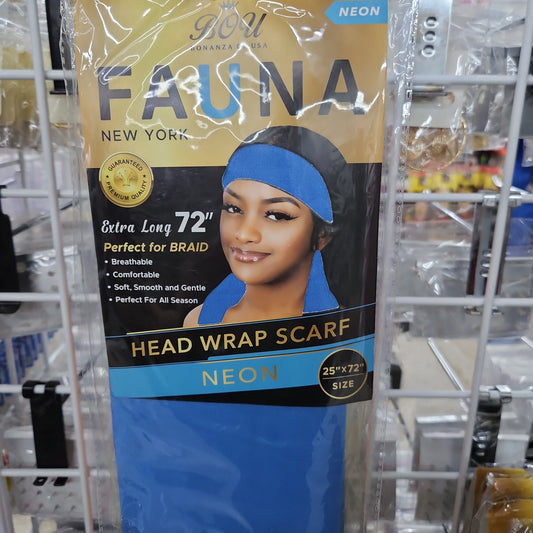 Fauna neon head scarf ocean