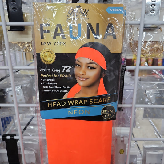 Fauna neon head scarf apricot