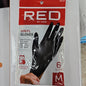 Red vinyl gloves med.