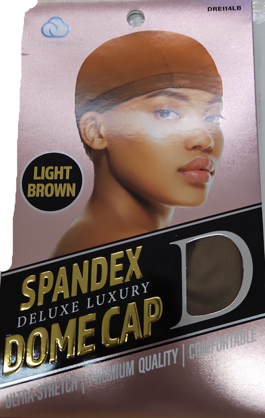 Dream World spandex Deluxe Luxury dome cap Light Brown