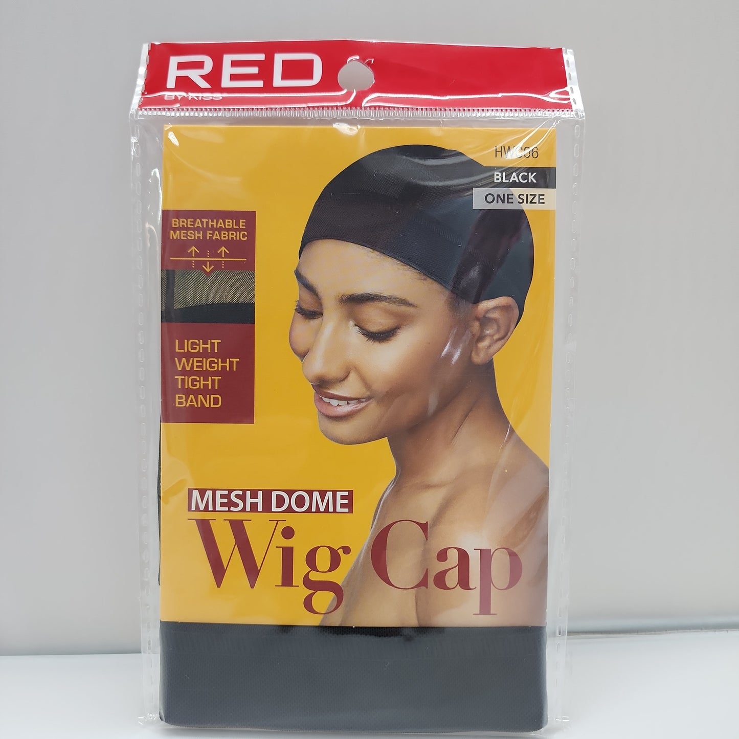 Red Mesh Dome Wig Cap Black One Size