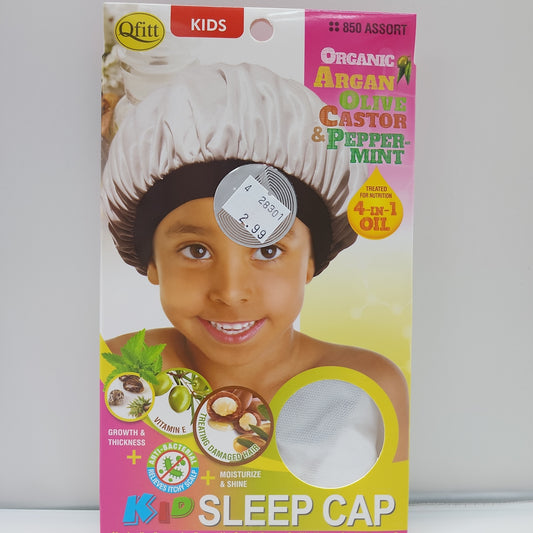 Qfitt Kids Organix Argan Olive Castor & Pepperment 4 -in -1 oil Sleep Cap
