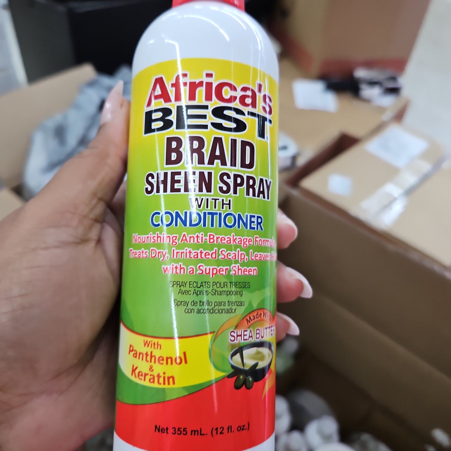 Africa best braid sheen spray with conditioner 12 oz