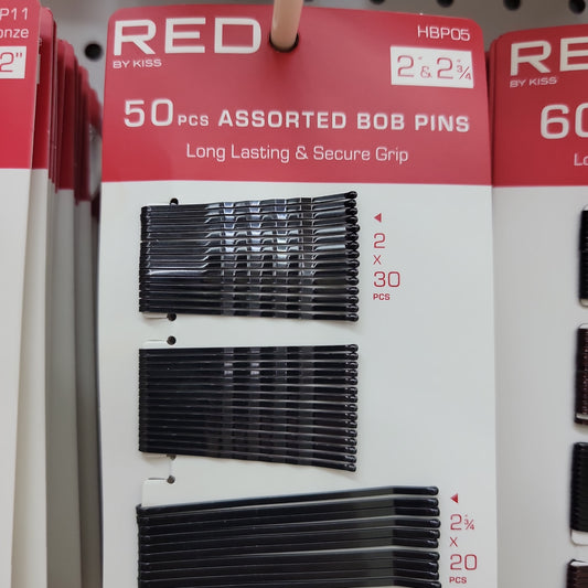 Red By Kiss 60PCS ASSORTED BOB PINS 2" & 2 ¾"