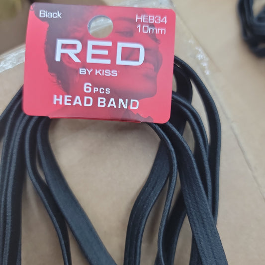 Red By Kiss 6pcs Head Band 10mm HEB34