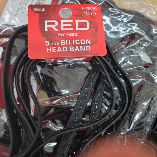 Red By Kiss 5ocs Silicon Head Band 10mm HEB36