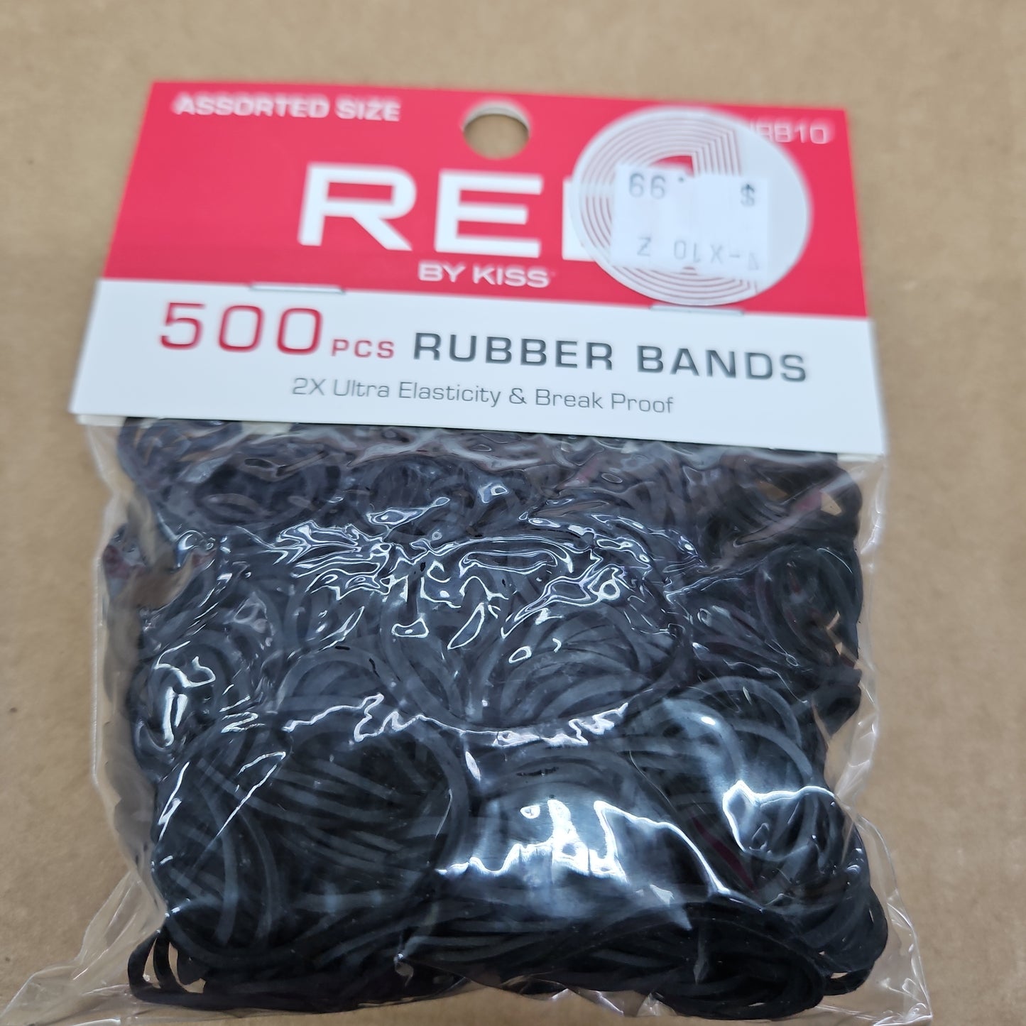 Red 500pcs blk rubber bands