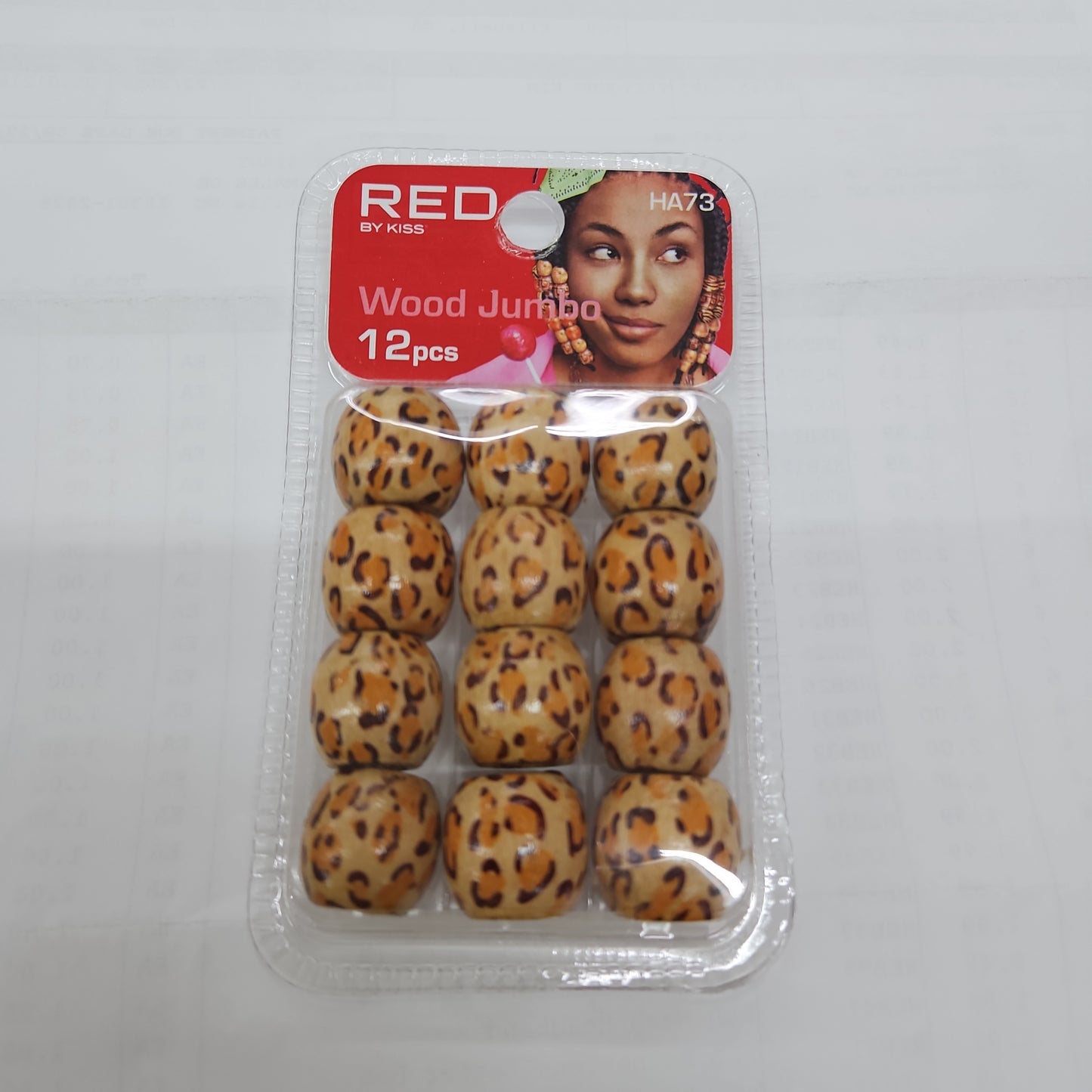 Red jumbo wooden beads 12pcs