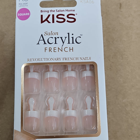 Kiss salon acrylic French nails RS