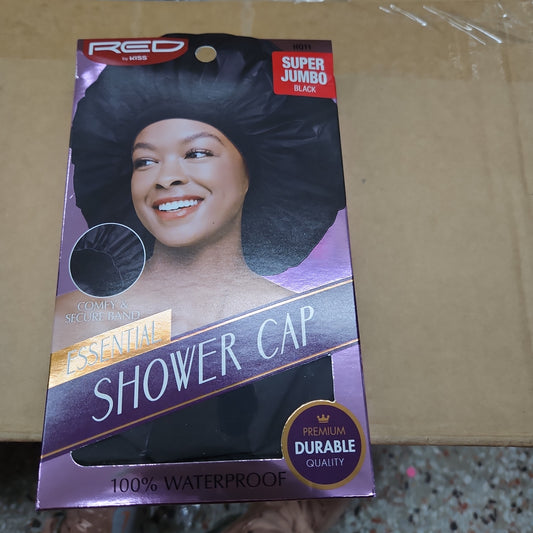 Red essential shower cap