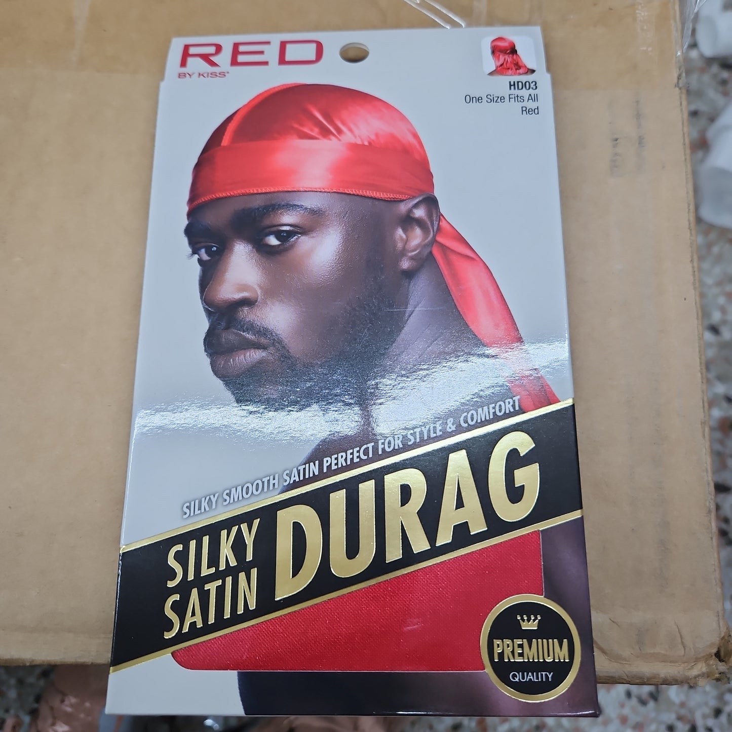 Red silky satin durag