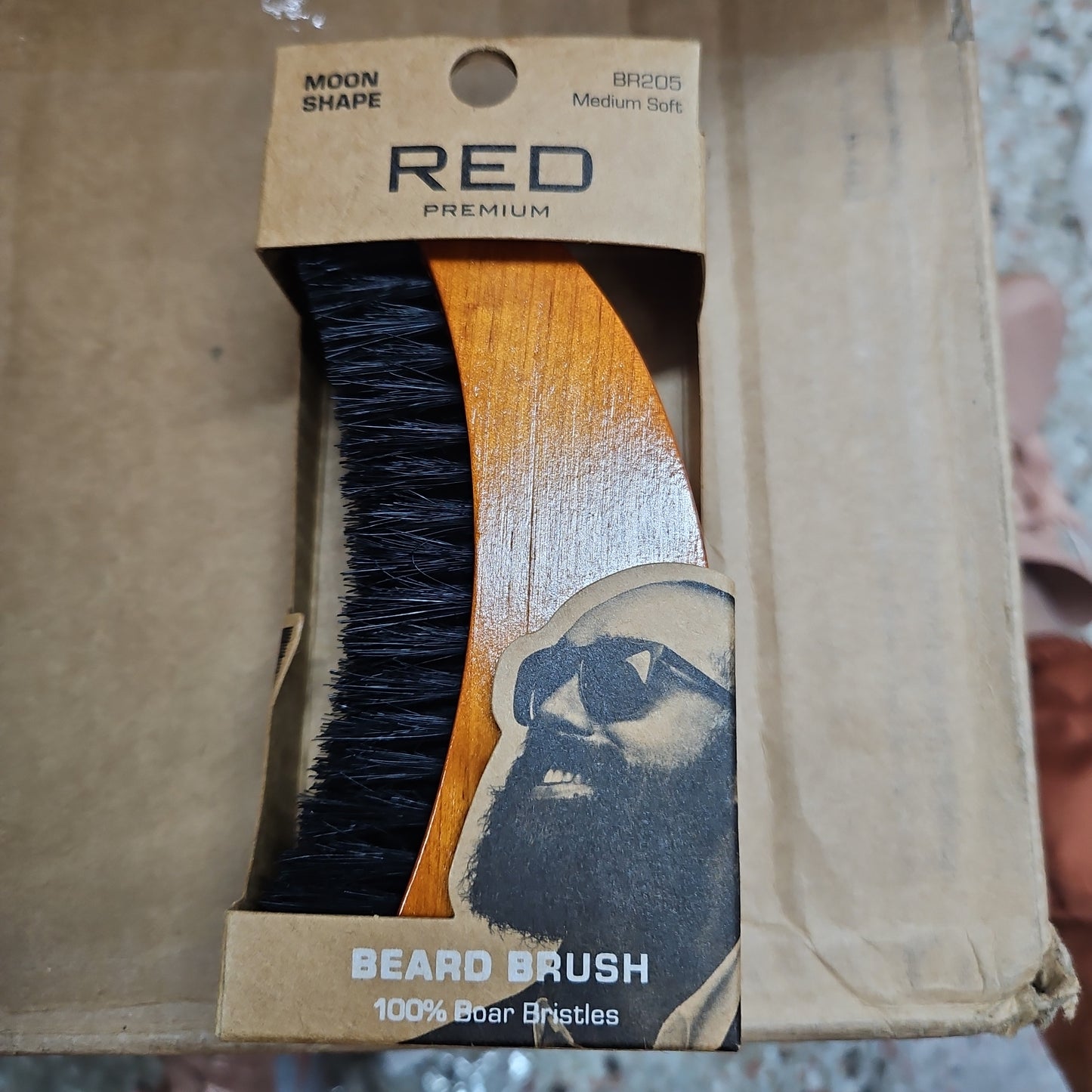 Red beard brush moon shaped