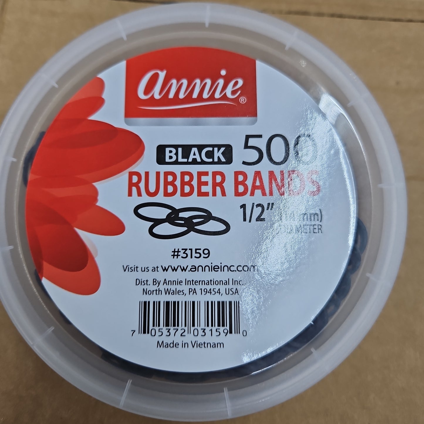 Annie black rubber bands 500pc