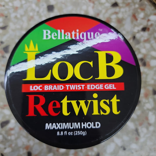 Bellatique LocB Loc•Braid•Twist•Edge Gel Retwist Maximum Hold 4oz