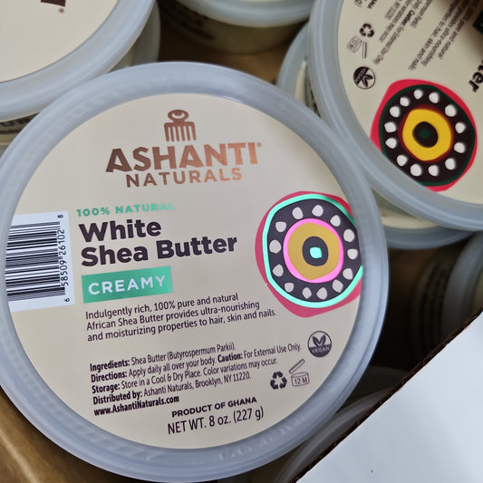 Ashanti Naturals 100% Natural White Shea Butter Creamy 8oz