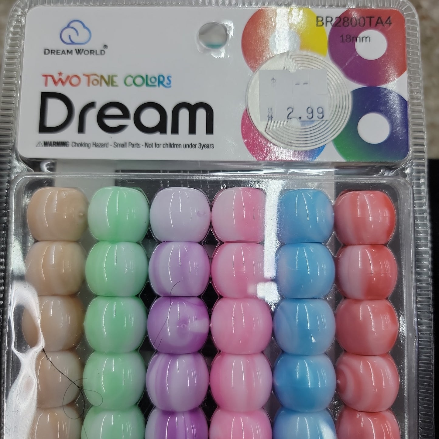 Dream World Two Tone Colors Beeds BR2800TA4