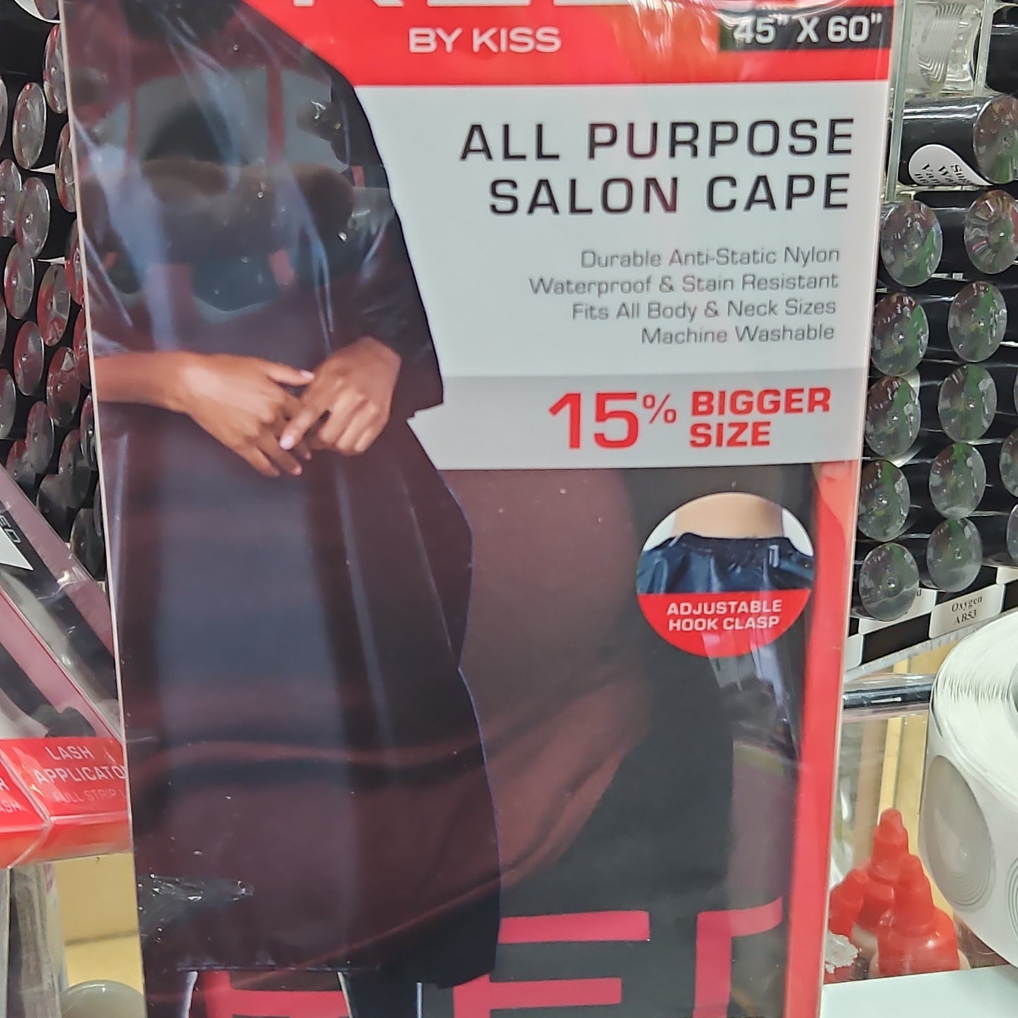 Red all purpose salon cape