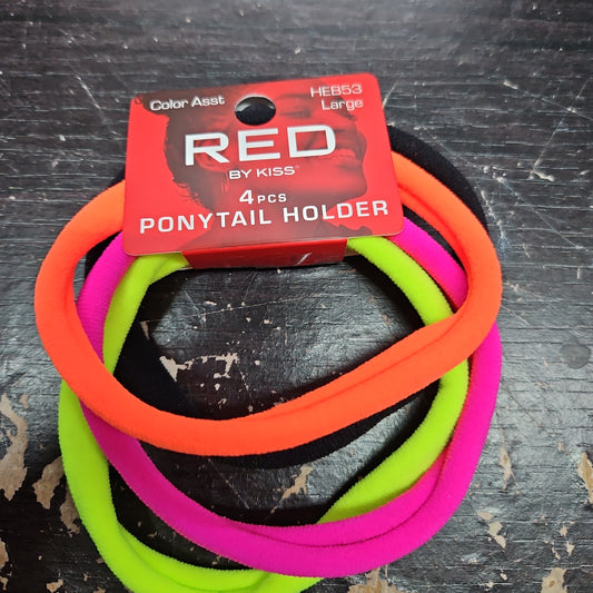 Red 4pc ponytail holder