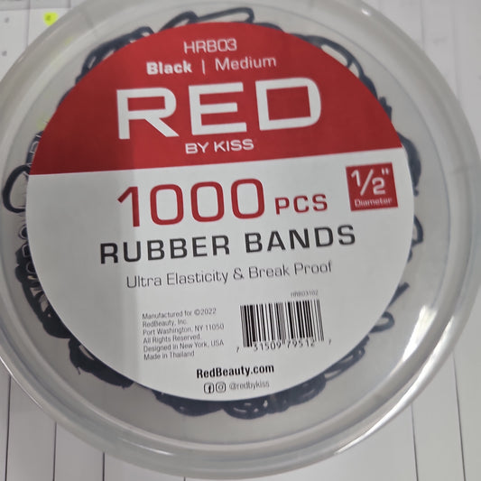 Red 1000 pcs 1/2 rubber bands