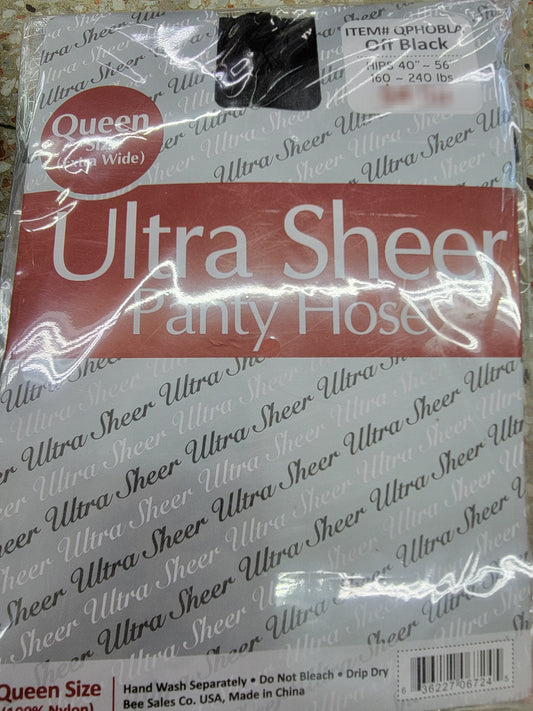 Ultra Sheer Panty Hose Off Black Queen size